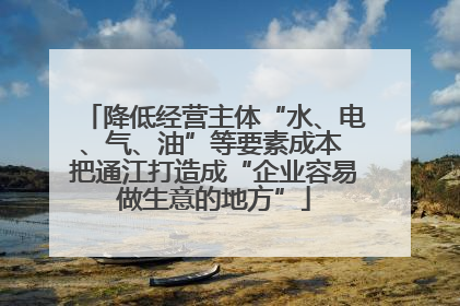 降低经营主体“水、电、气、油”等要素成本 把通江打造成“企业容易做生意的地方”